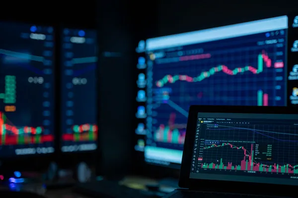 Digital stock market charts — financial services